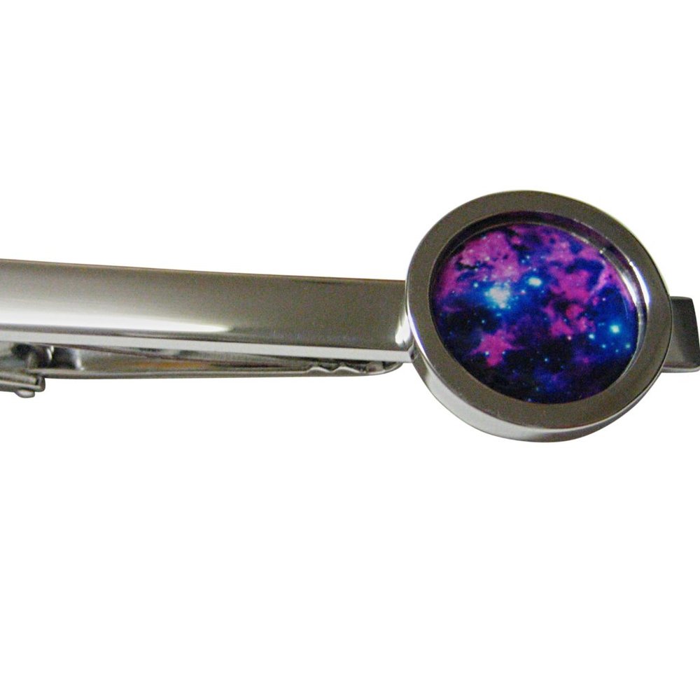 Bordered Bright Nebula Cloud Square Tie Clip - image 1